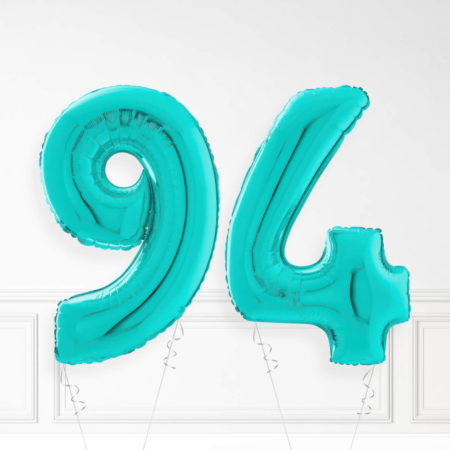 Inflated Turquoise Foil Number Balloon