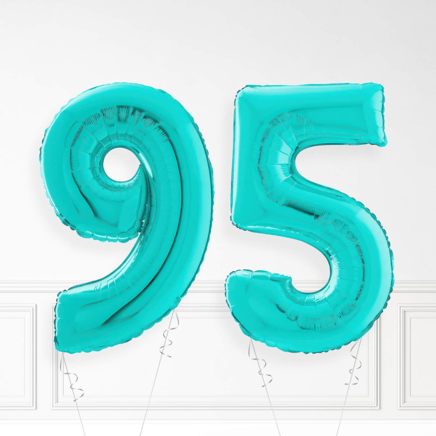 Inflated Turquoise Foil Number Balloon