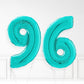 Inflated Turquoise Foil Number Balloon