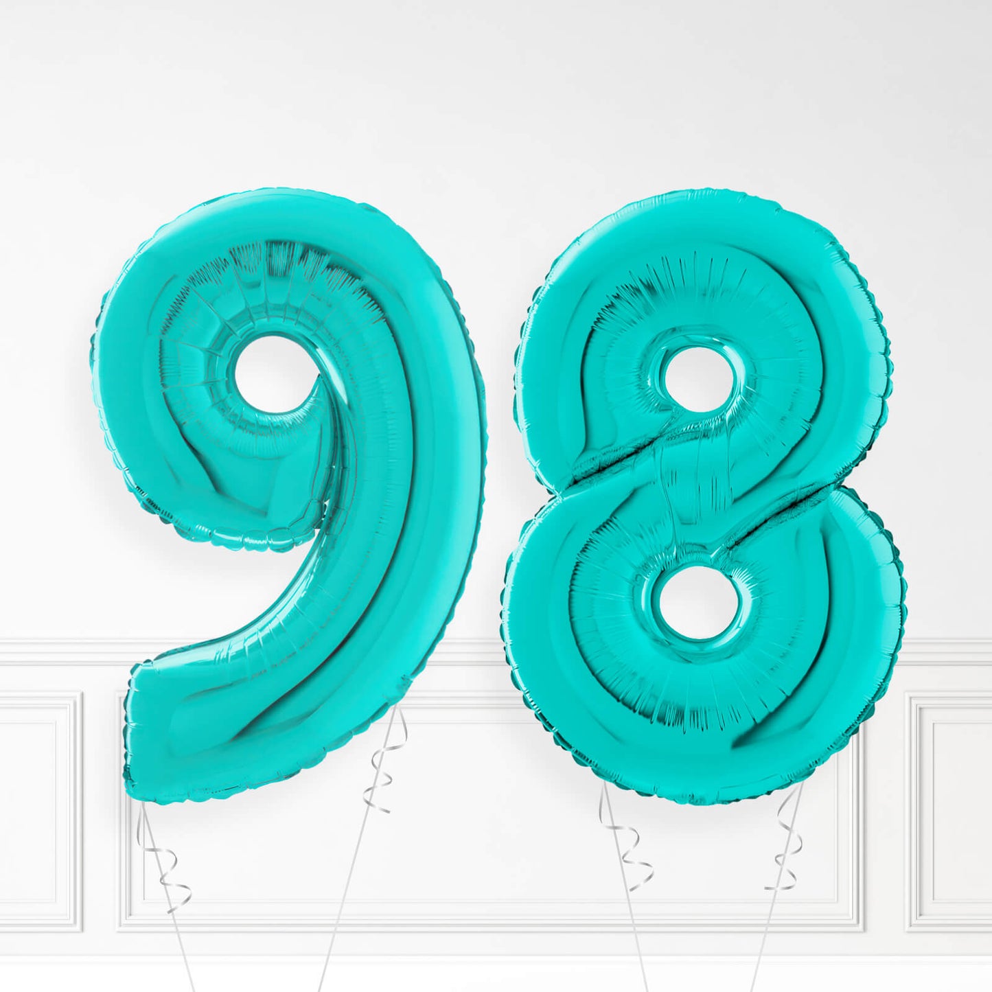 Inflated Turquoise Foil Number Balloon