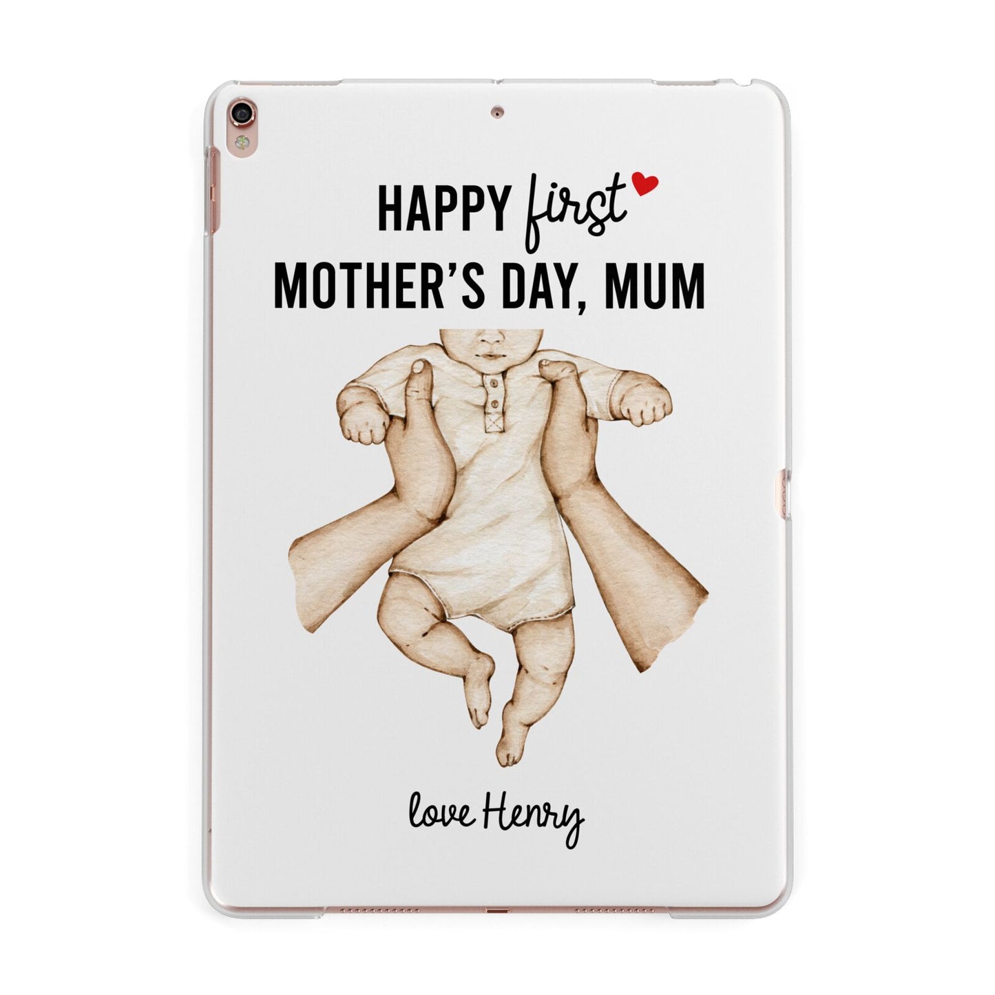 1st Mothers Day Baby Apple iPad Rose Gold Case