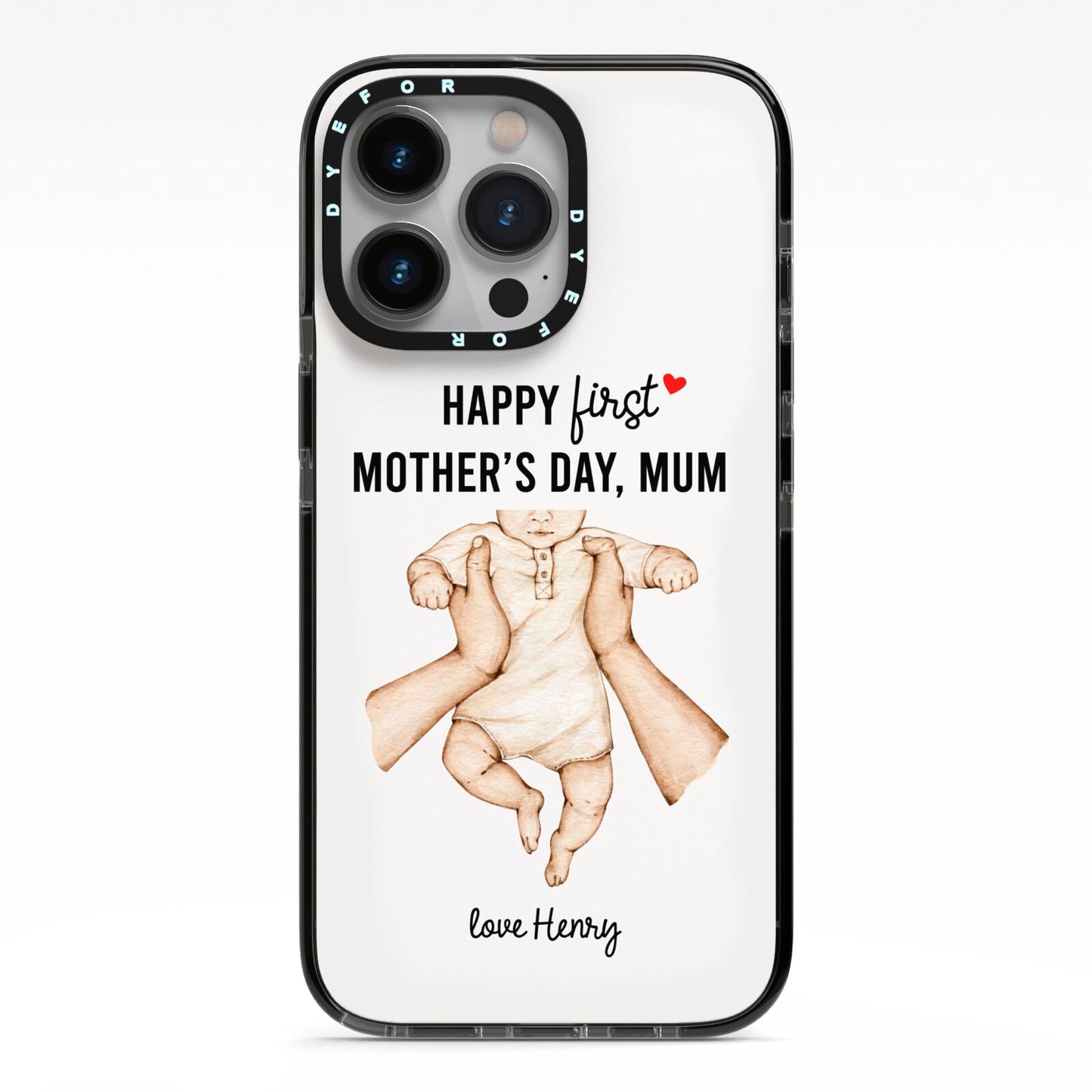 1st Mothers Day Baby iPhone 13 Pro Black Impact Case on Silver phone