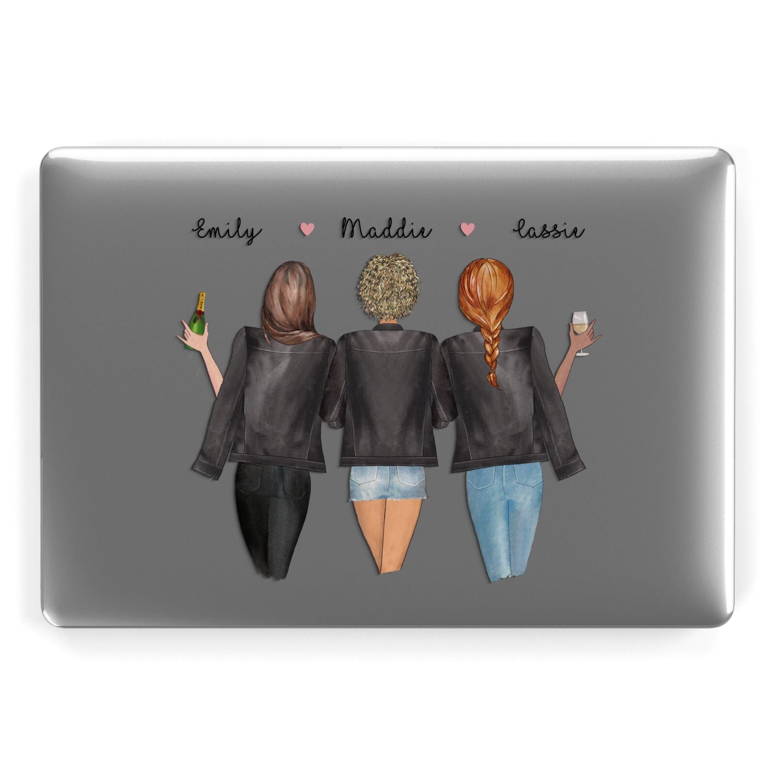 3 Best Friends with Names Apple MacBook Case