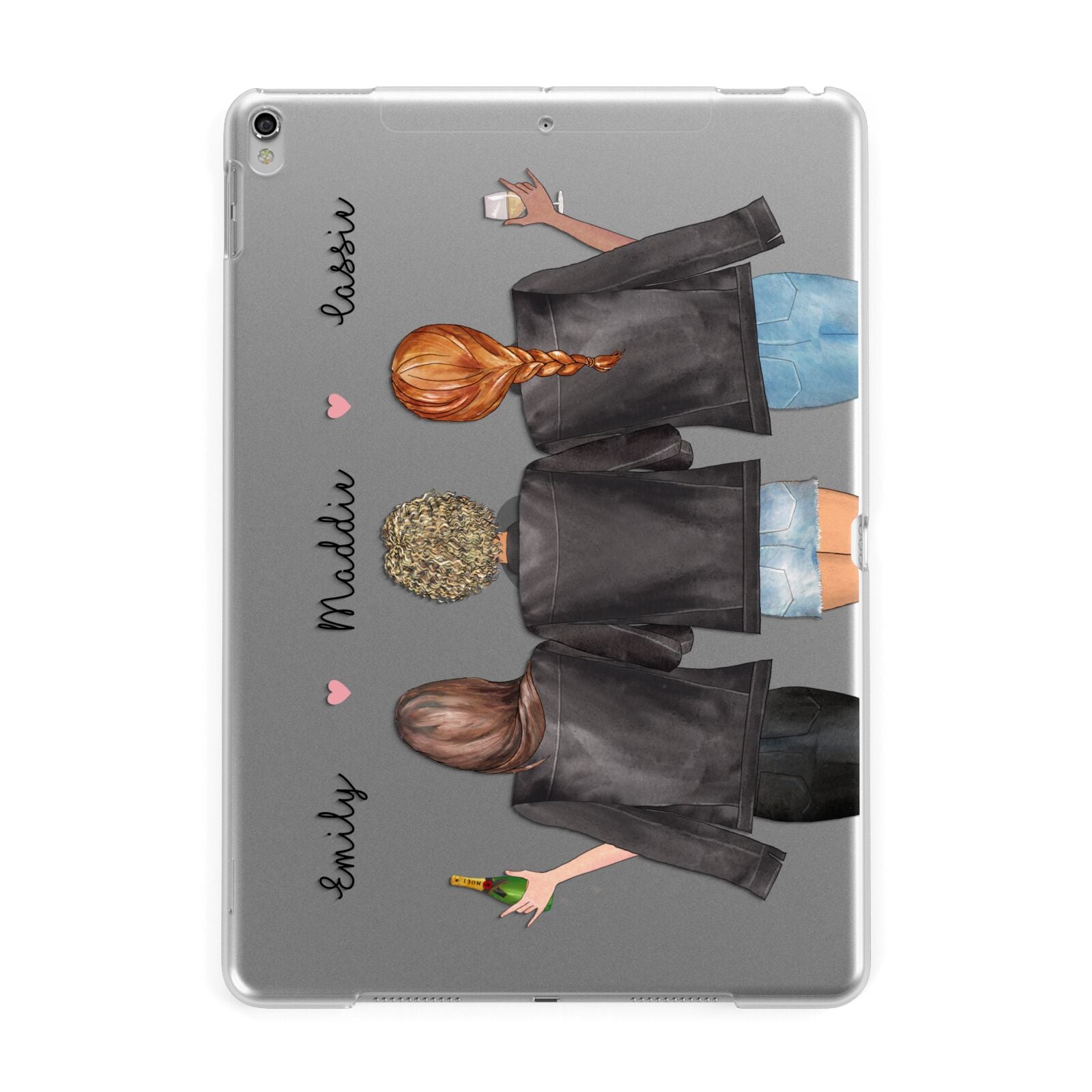 3 Best Friends with Names Apple iPad Silver Case