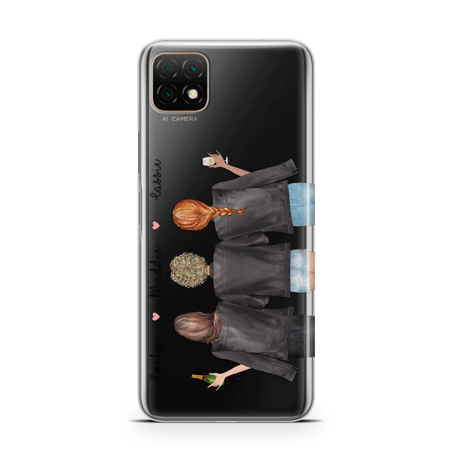 3 Best Friends with Names Huawei Enjoy 20 Phone Case