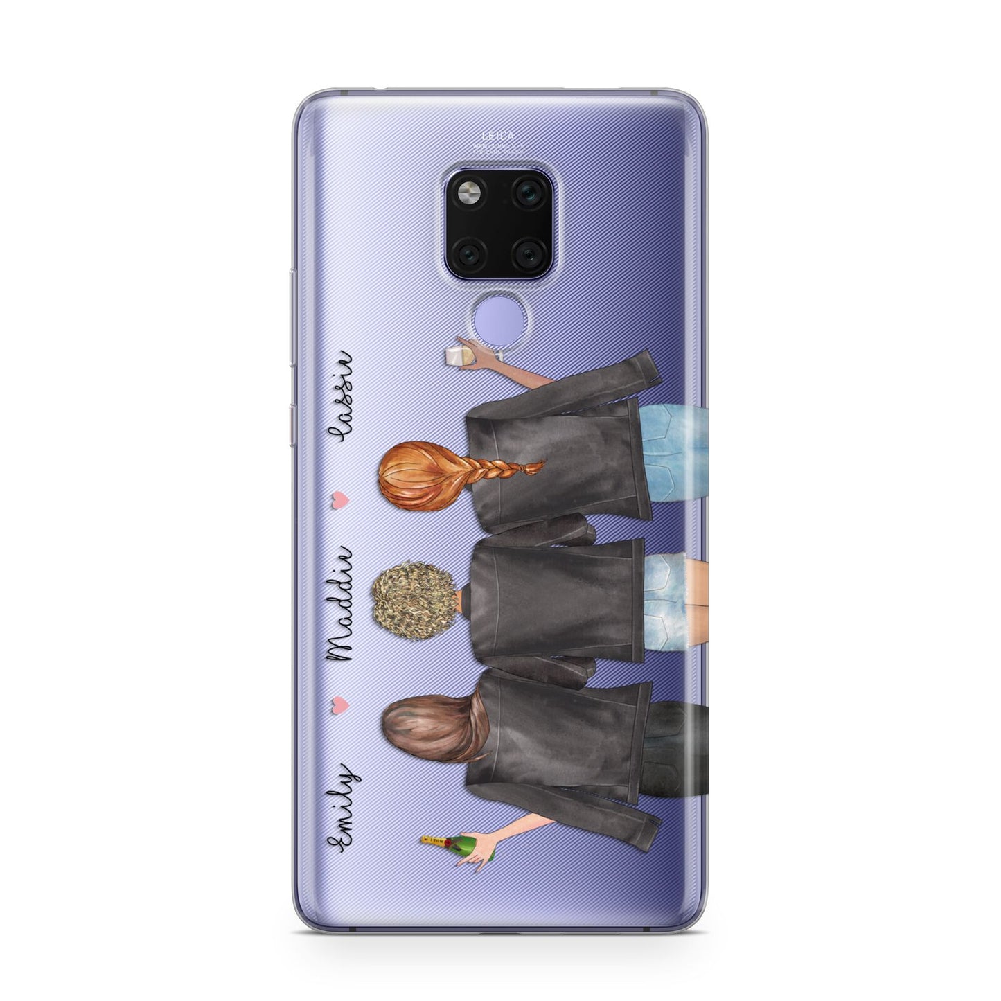 3 Best Friends with Names Huawei Mate 20X Phone Case