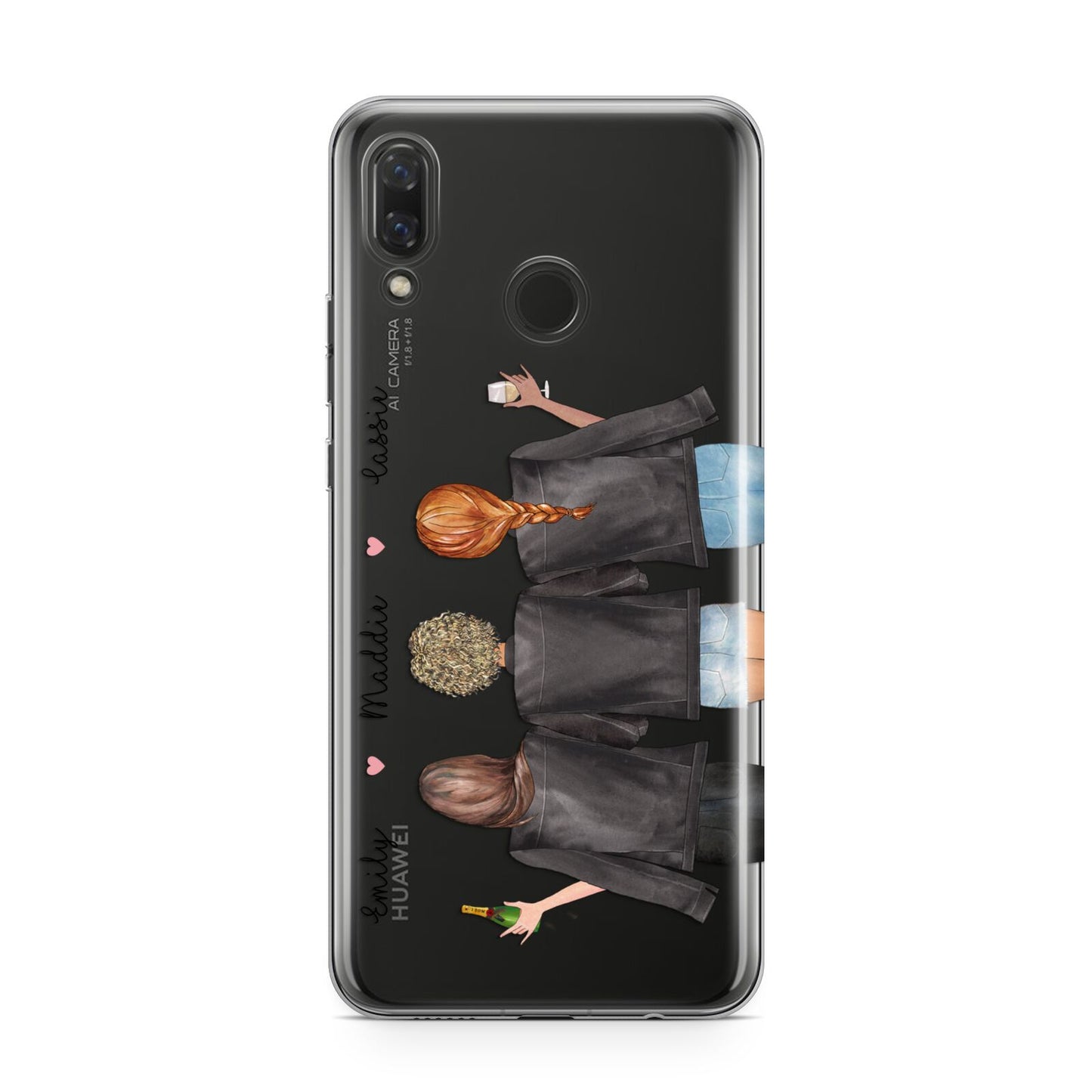 3 Best Friends with Names Huawei Nova 3 Phone Case