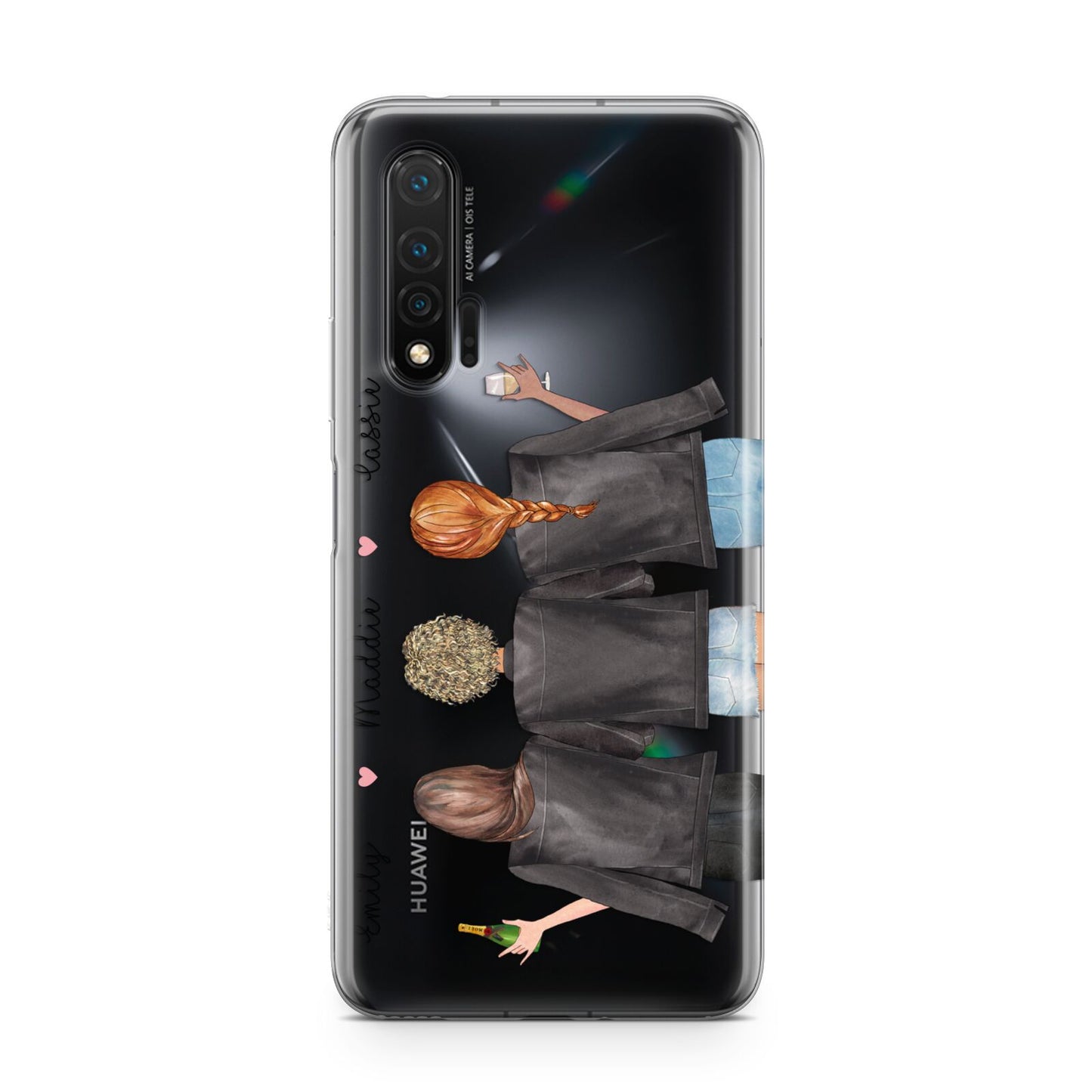 3 Best Friends with Names Huawei Nova 6 Phone Case