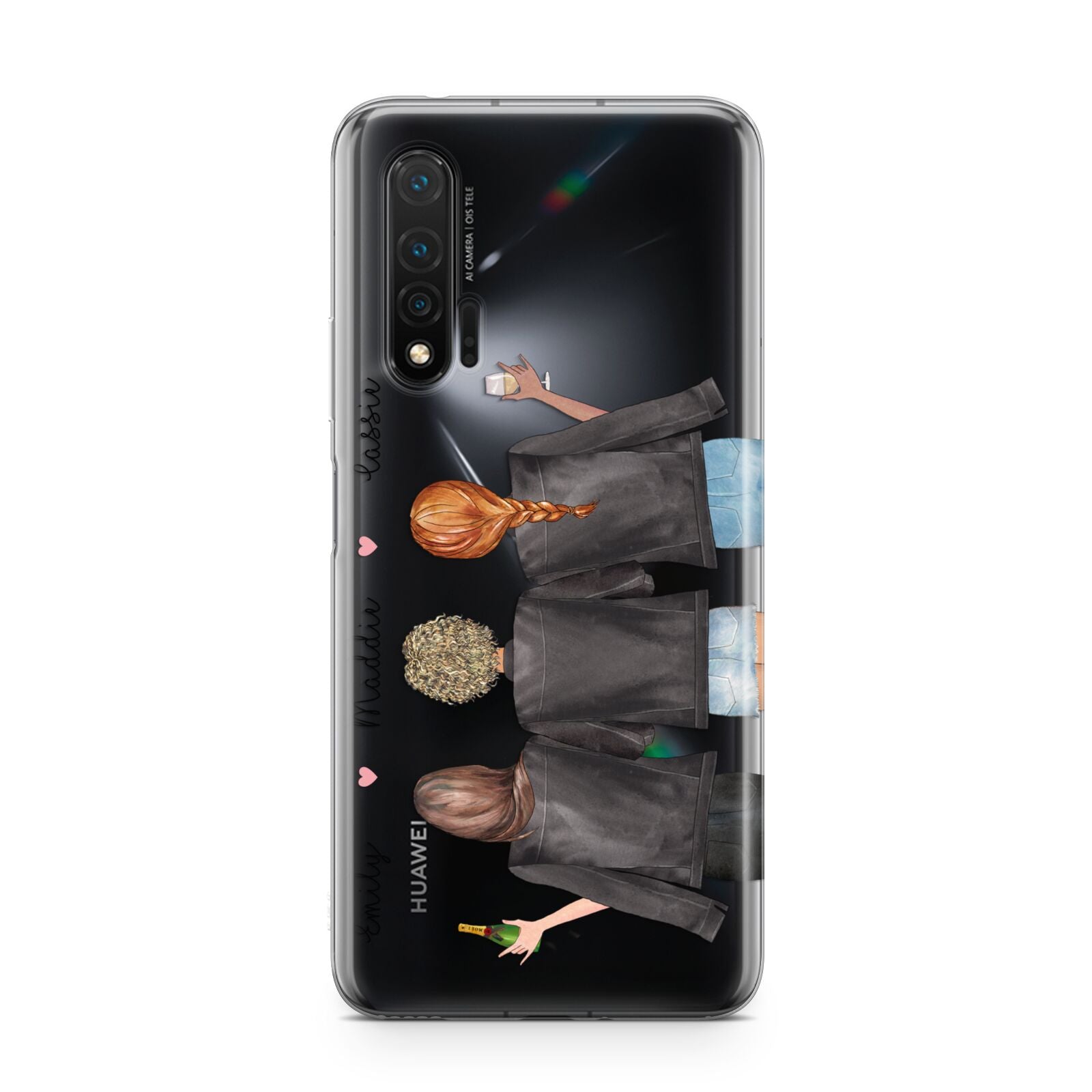 3 Best Friends with Names Huawei Nova 6 Phone Case