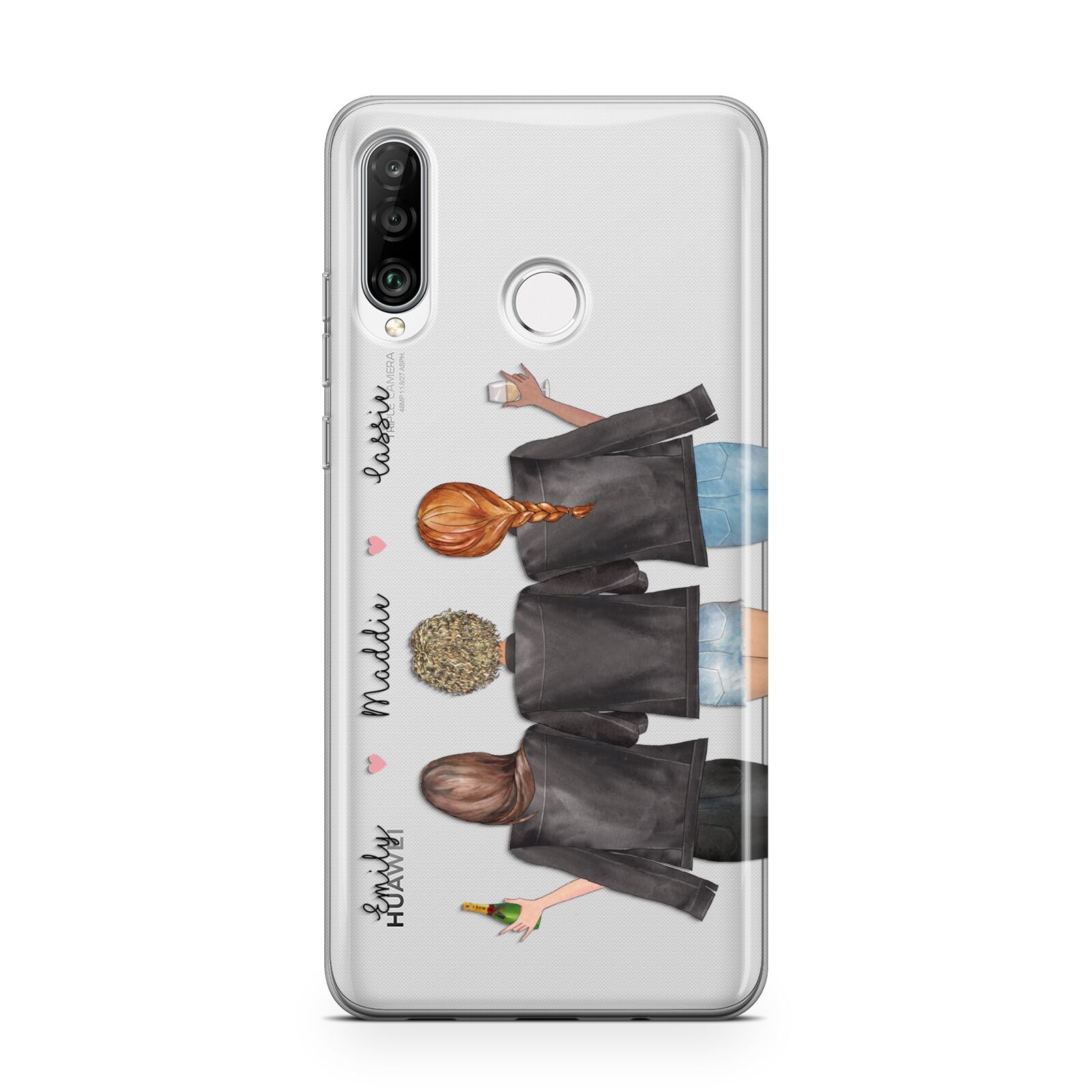 3 Best Friends with Names Huawei P30 Lite Phone Case