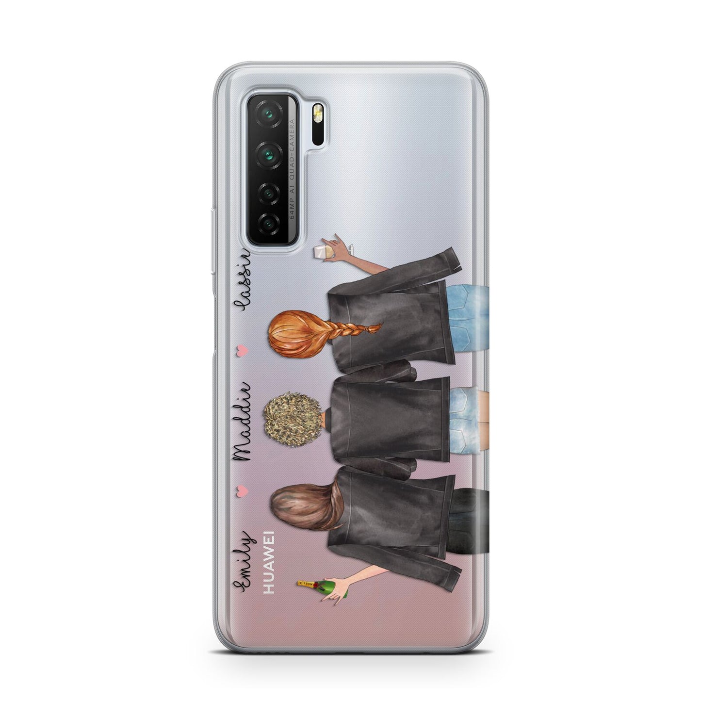 3 Best Friends with Names Huawei P40 Lite 5G Phone Case