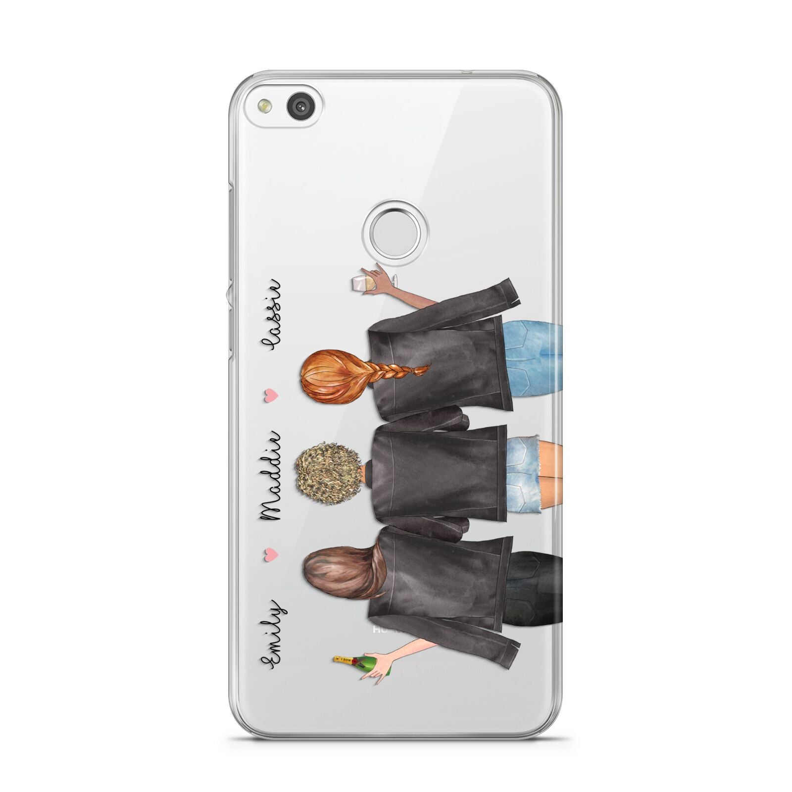 3 Best Friends with Names Huawei P8 Lite Case