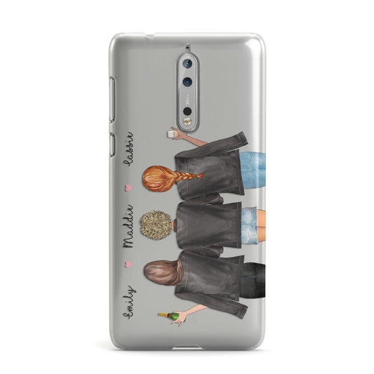 3 Best Friends with Names Nokia Case