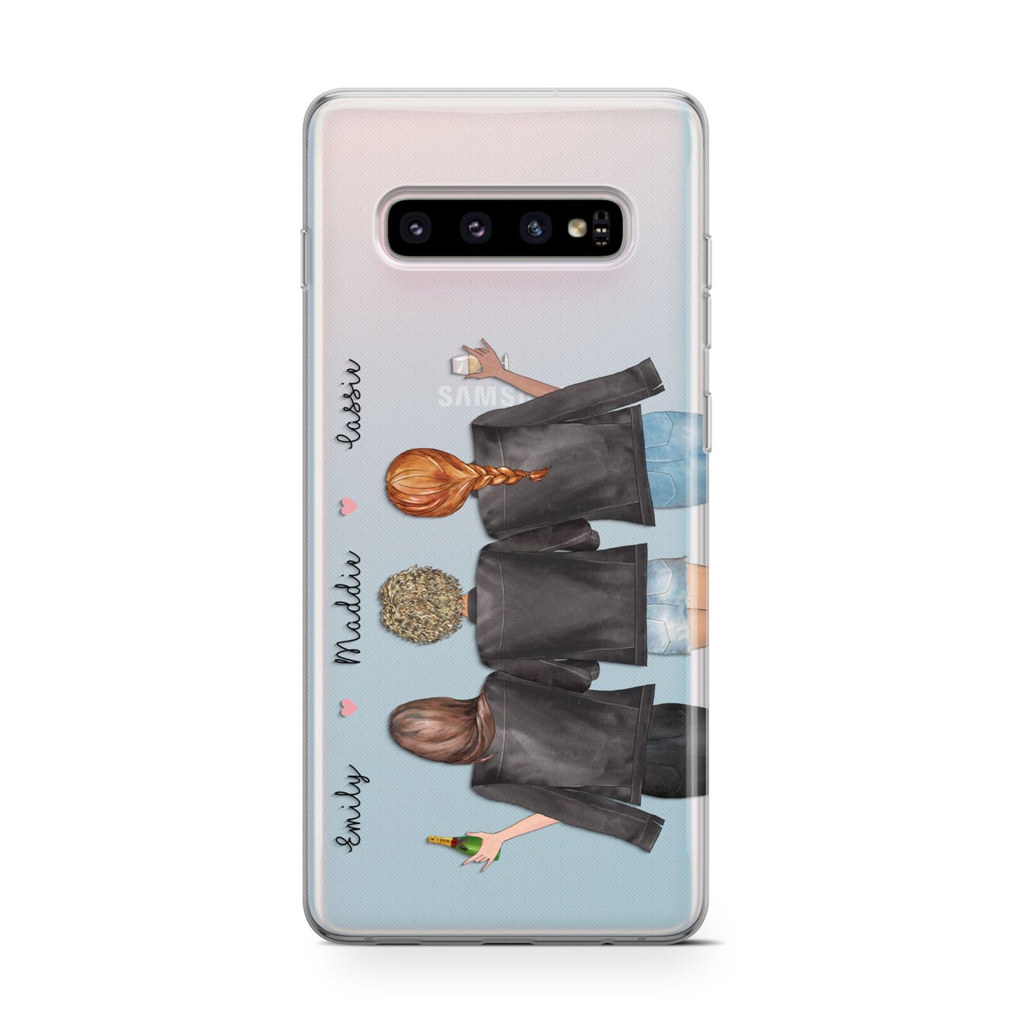 3 Best Friends with Names Protective Samsung Galaxy Case