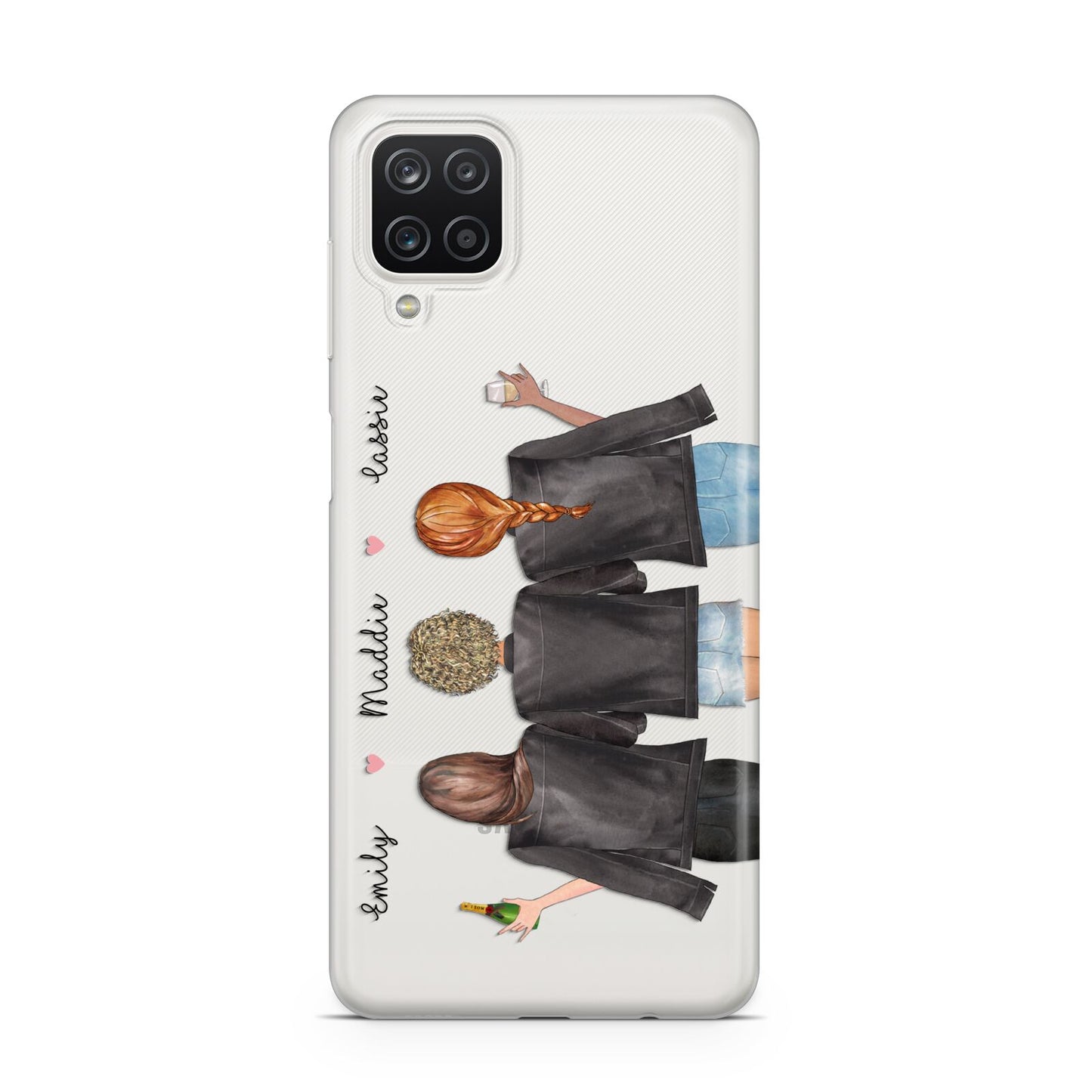 3 Best Friends with Names Samsung A12 Case