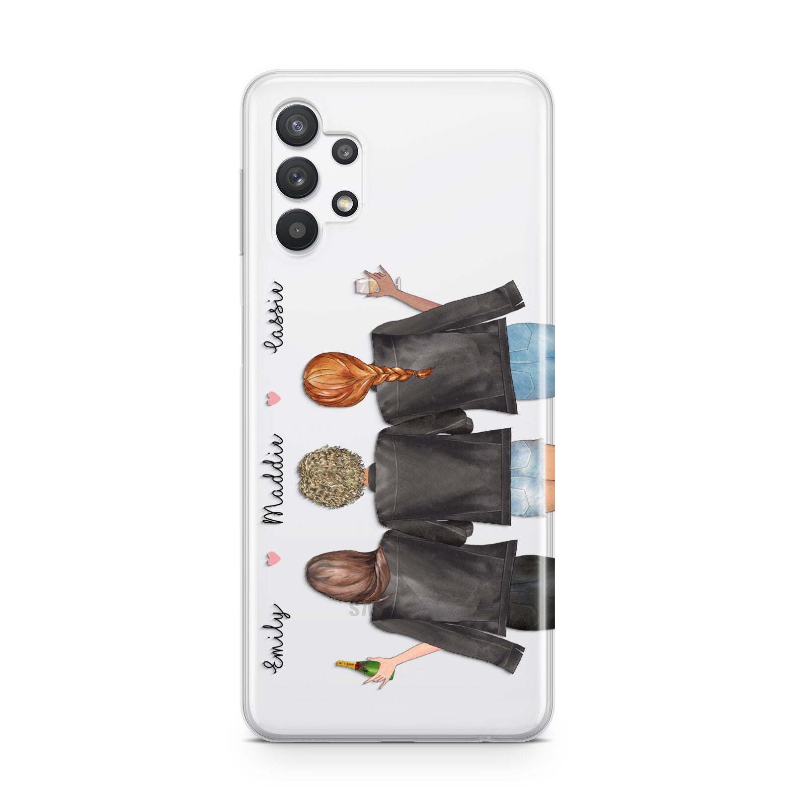 3 Best Friends with Names Samsung A32 5G Case