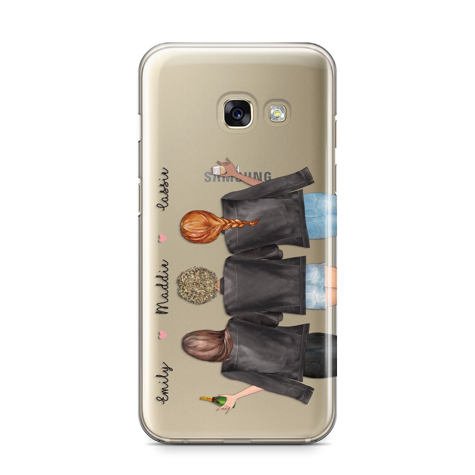 3 Best Friends with Names Samsung Galaxy Case