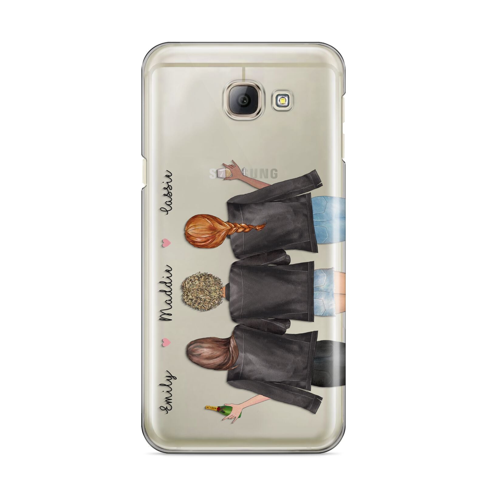 3 Best Friends with Names Samsung Galaxy A8 2016 Case