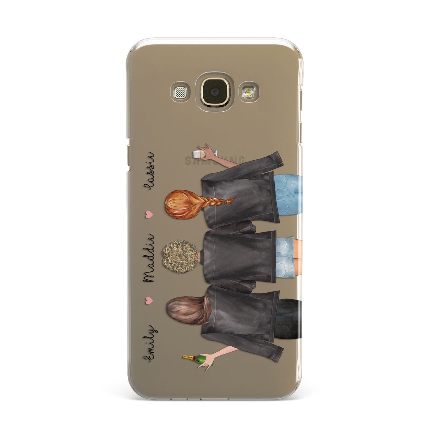 3 Best Friends with Names Samsung Galaxy A8 Case