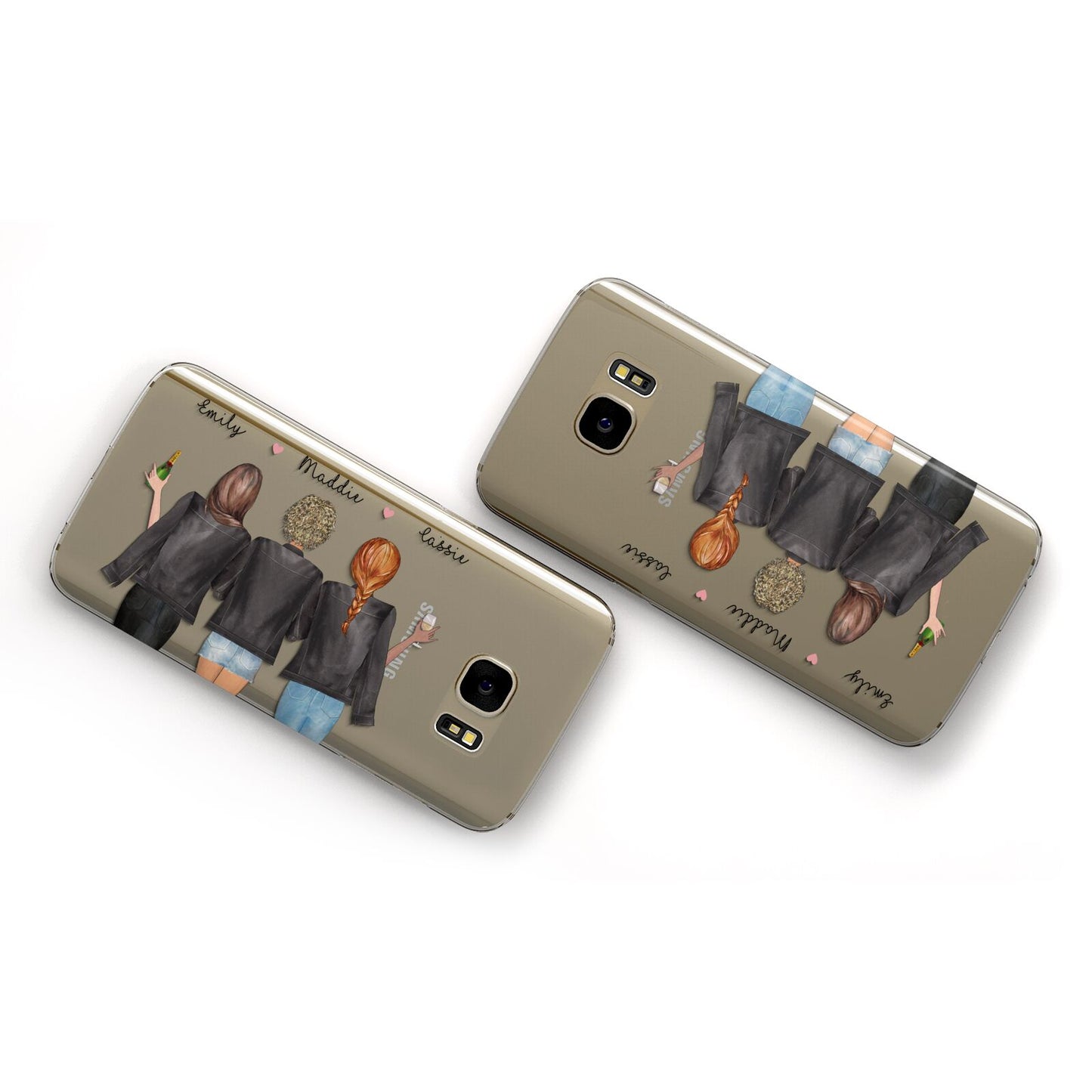 3 Best Friends with Names Samsung Galaxy Case Flat Overview