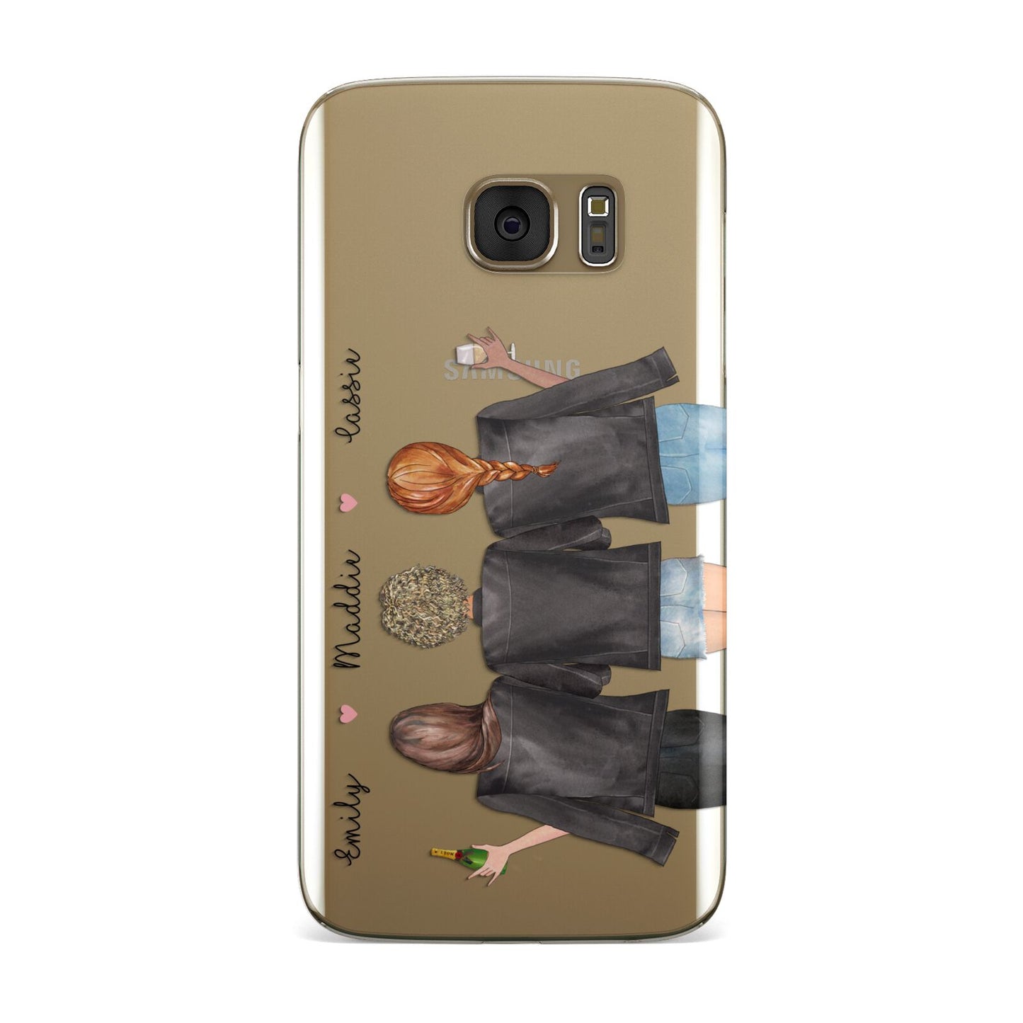 3 Best Friends with Names Samsung Galaxy Case