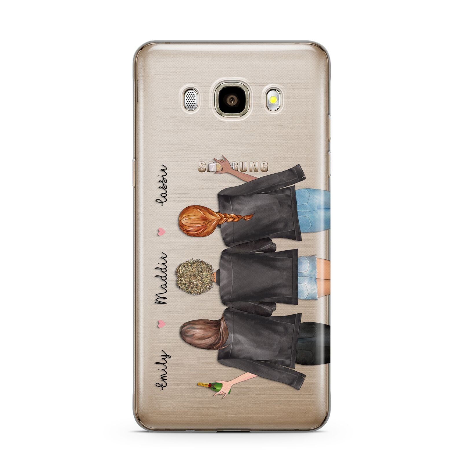 3 Best Friends with Names Samsung Galaxy Case