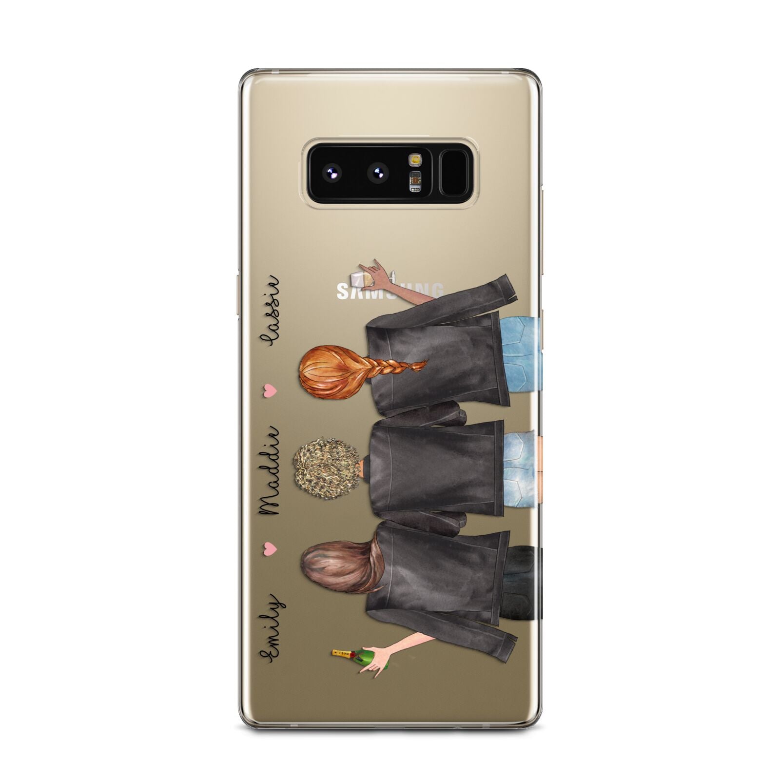 3 Best Friends with Names Samsung Galaxy Note 8 Case