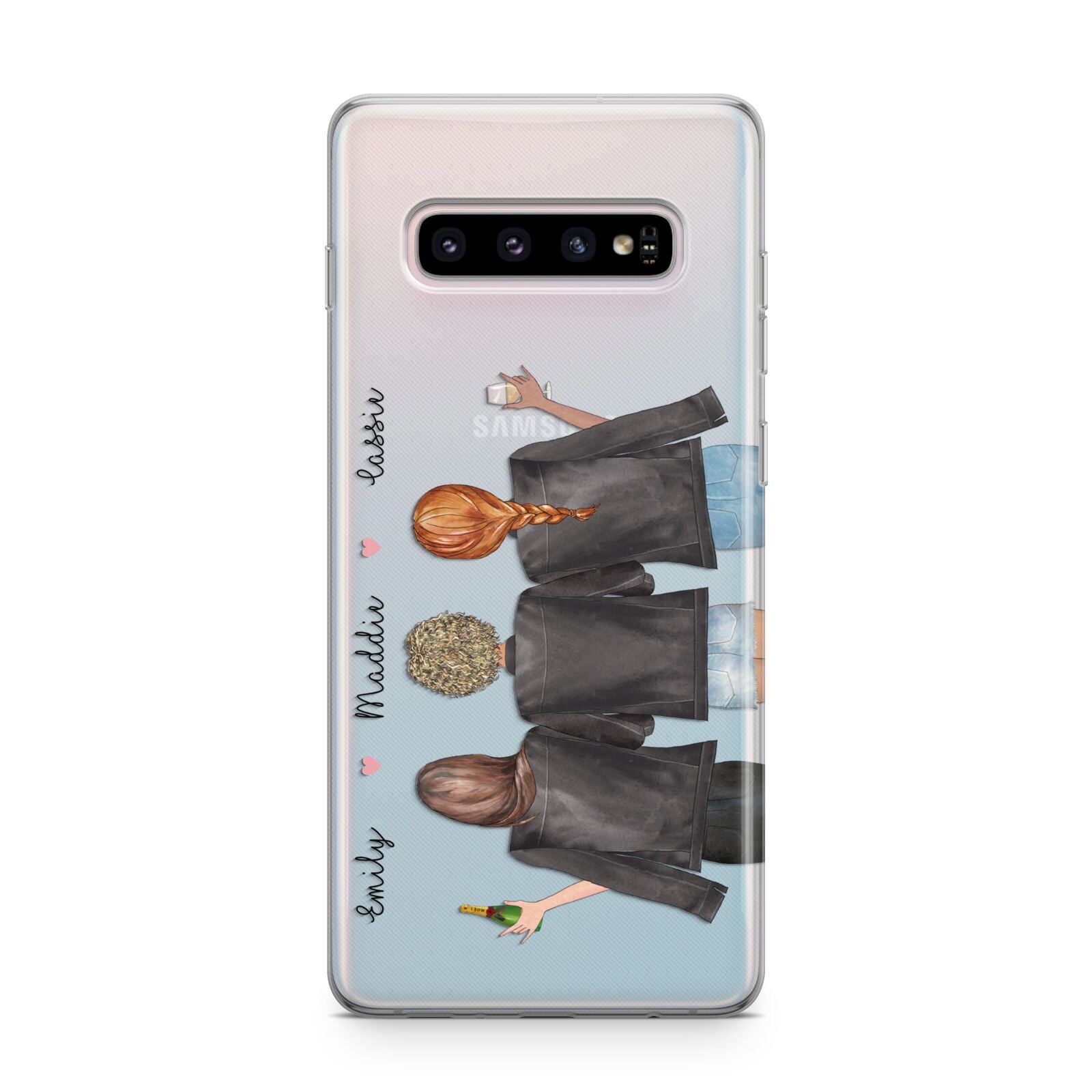 3 Best Friends with Names Samsung Galaxy Case