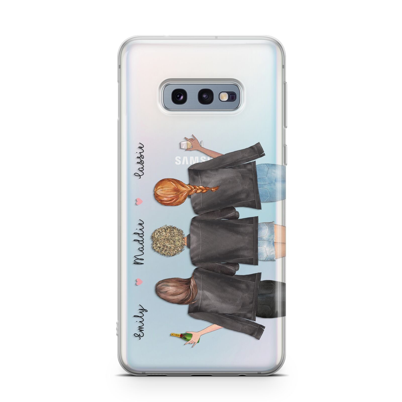 3 Best Friends with Names Samsung Galaxy Case