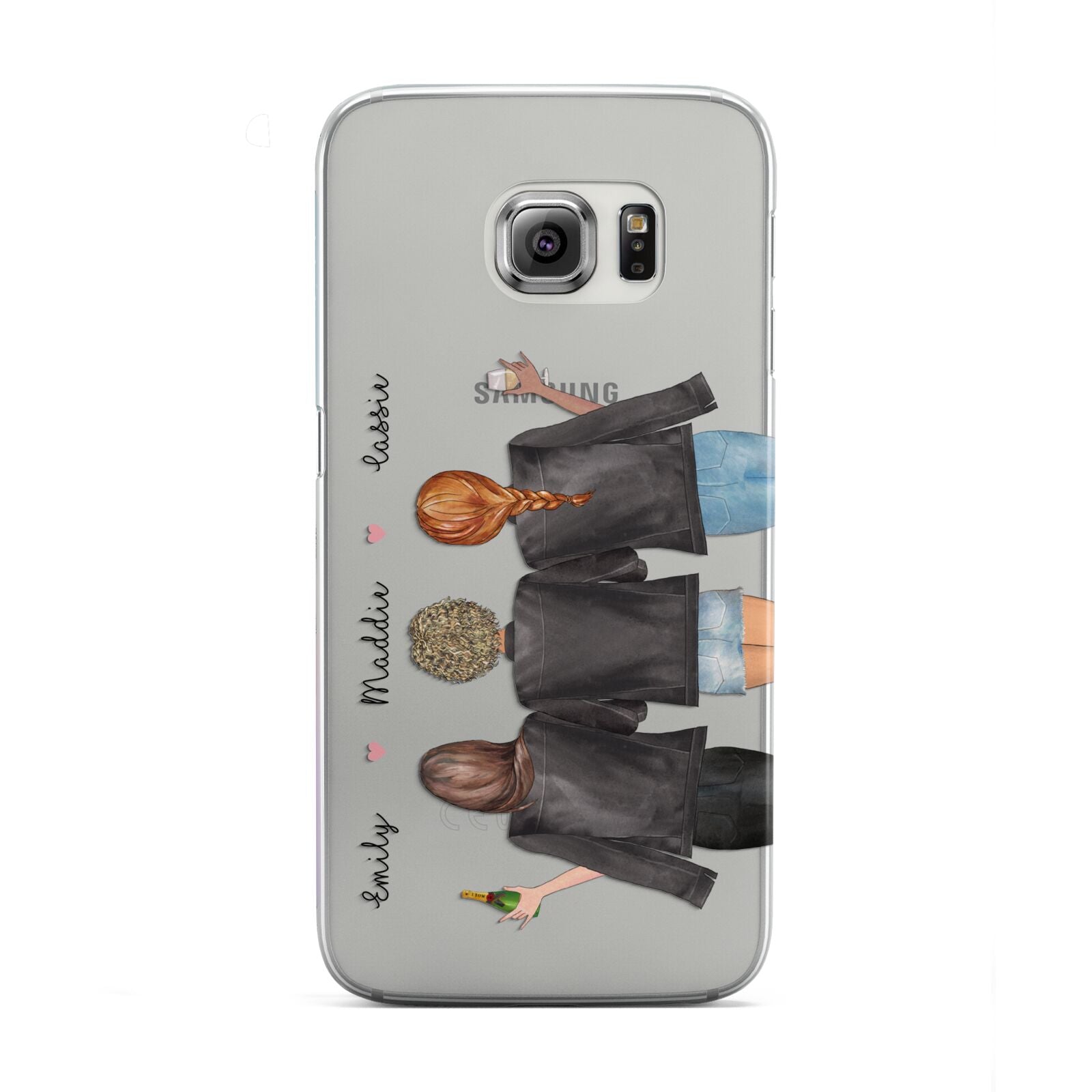 3 Best Friends with Names Samsung Galaxy S6 Edge Case