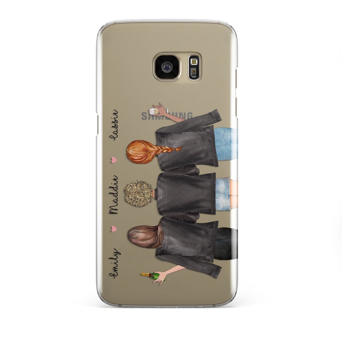 3 Best Friends with Names Samsung Galaxy S7 Edge Case