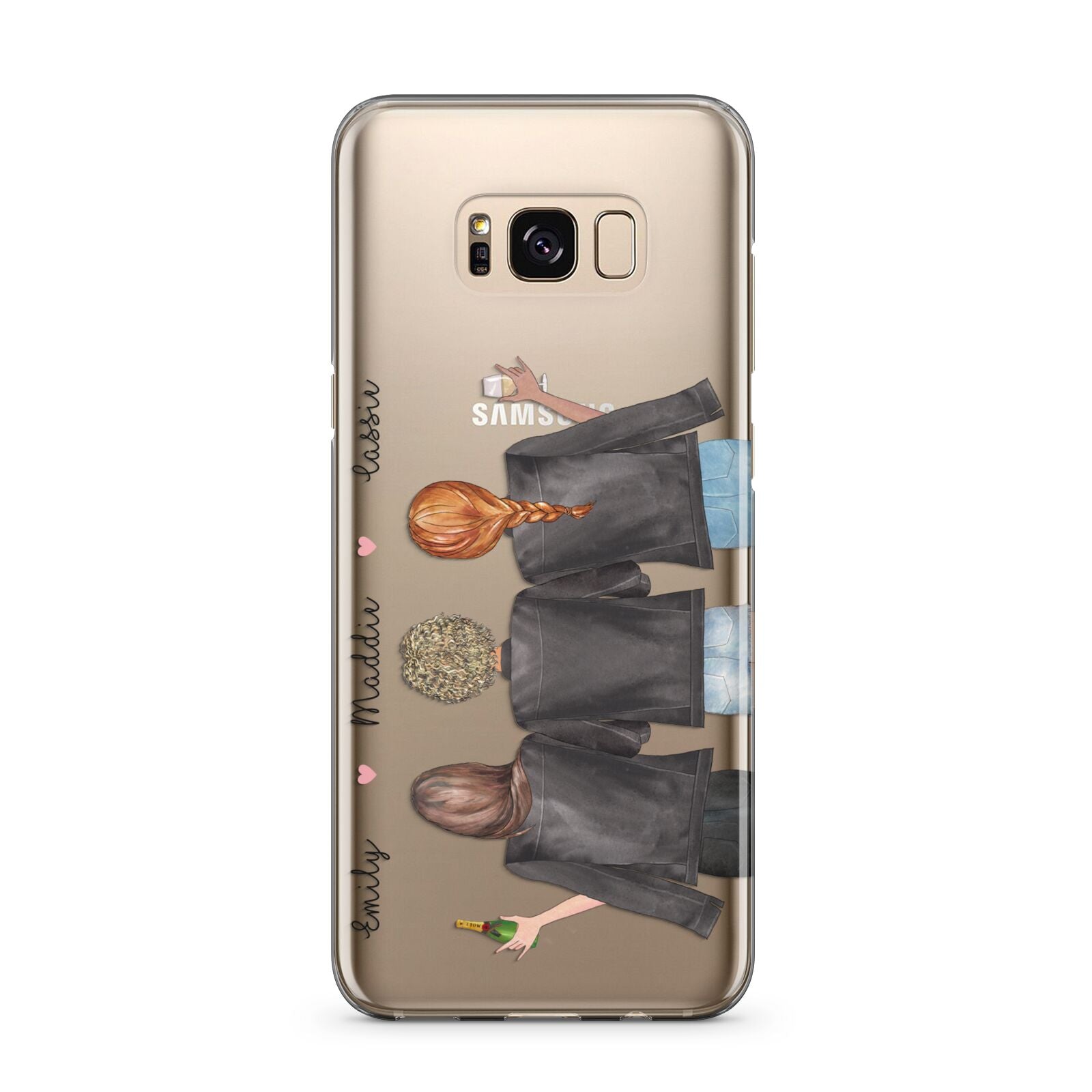 3 Best Friends with Names Samsung Galaxy S8 Plus Case