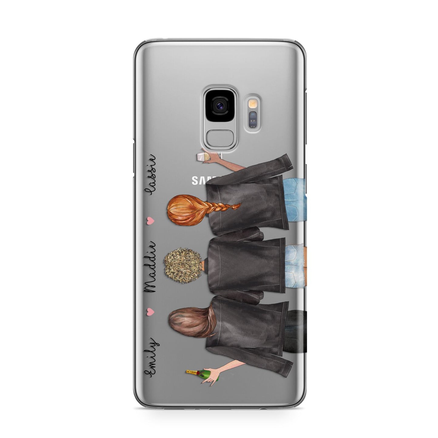 3 Best Friends with Names Samsung Galaxy S9 Case