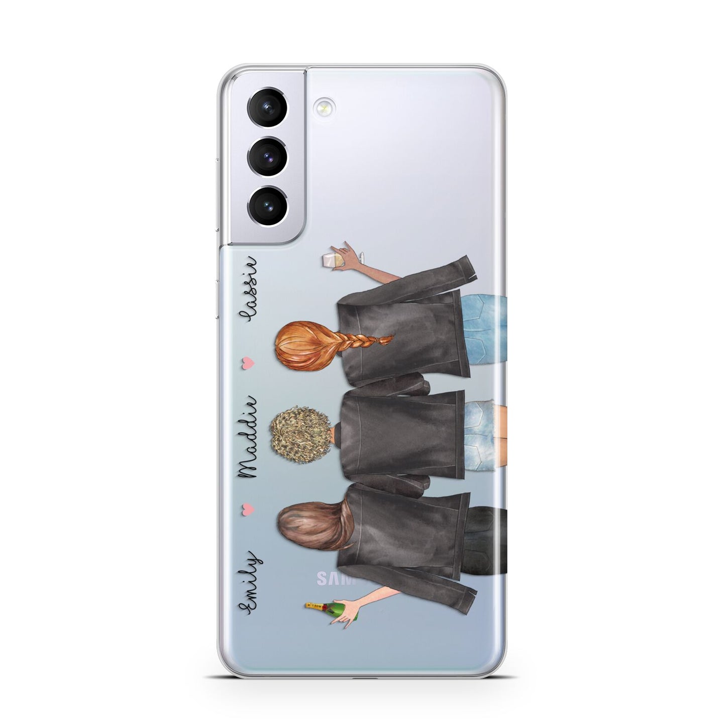 3 Best Friends with Names Samsung S21 Plus Case