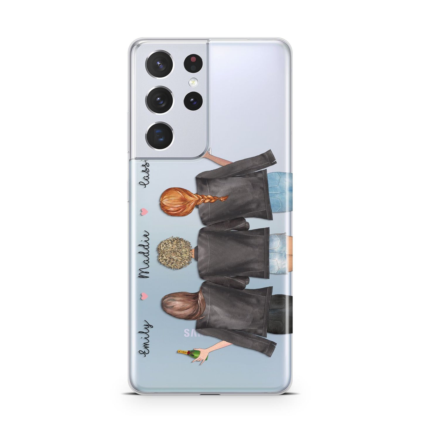 3 Best Friends with Names Samsung S21 Ultra Case