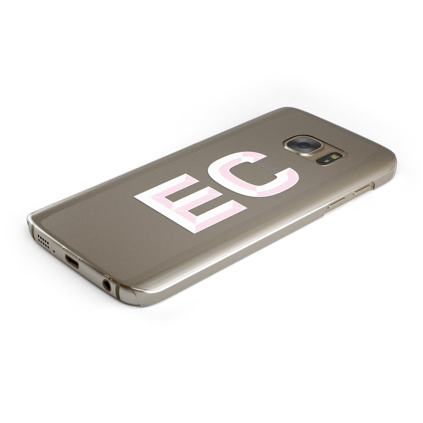 Personalised 3D Side Initials Clear Custom Samsung Galaxy Case Bottom Cutout