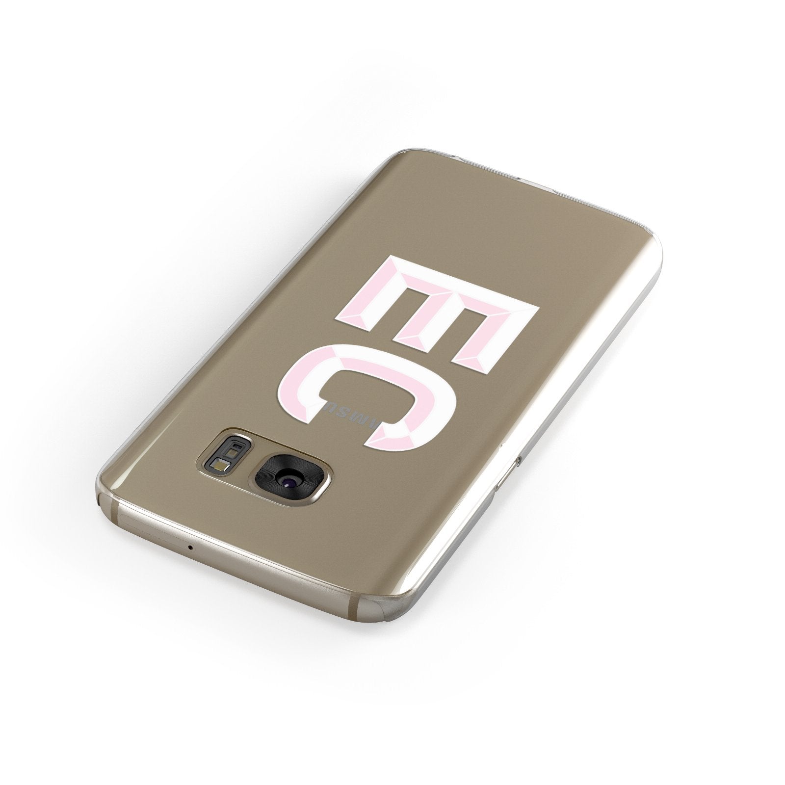 Personalised 3D Side Initials Clear Custom Samsung Galaxy Case Front Close Up