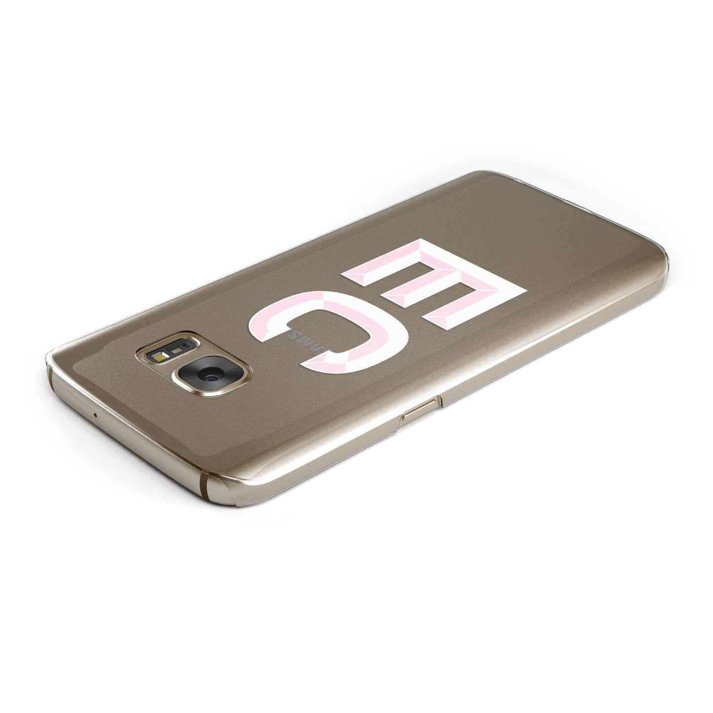 Personalised 3D Side Initials Clear Custom Samsung Galaxy Case Top Cutout