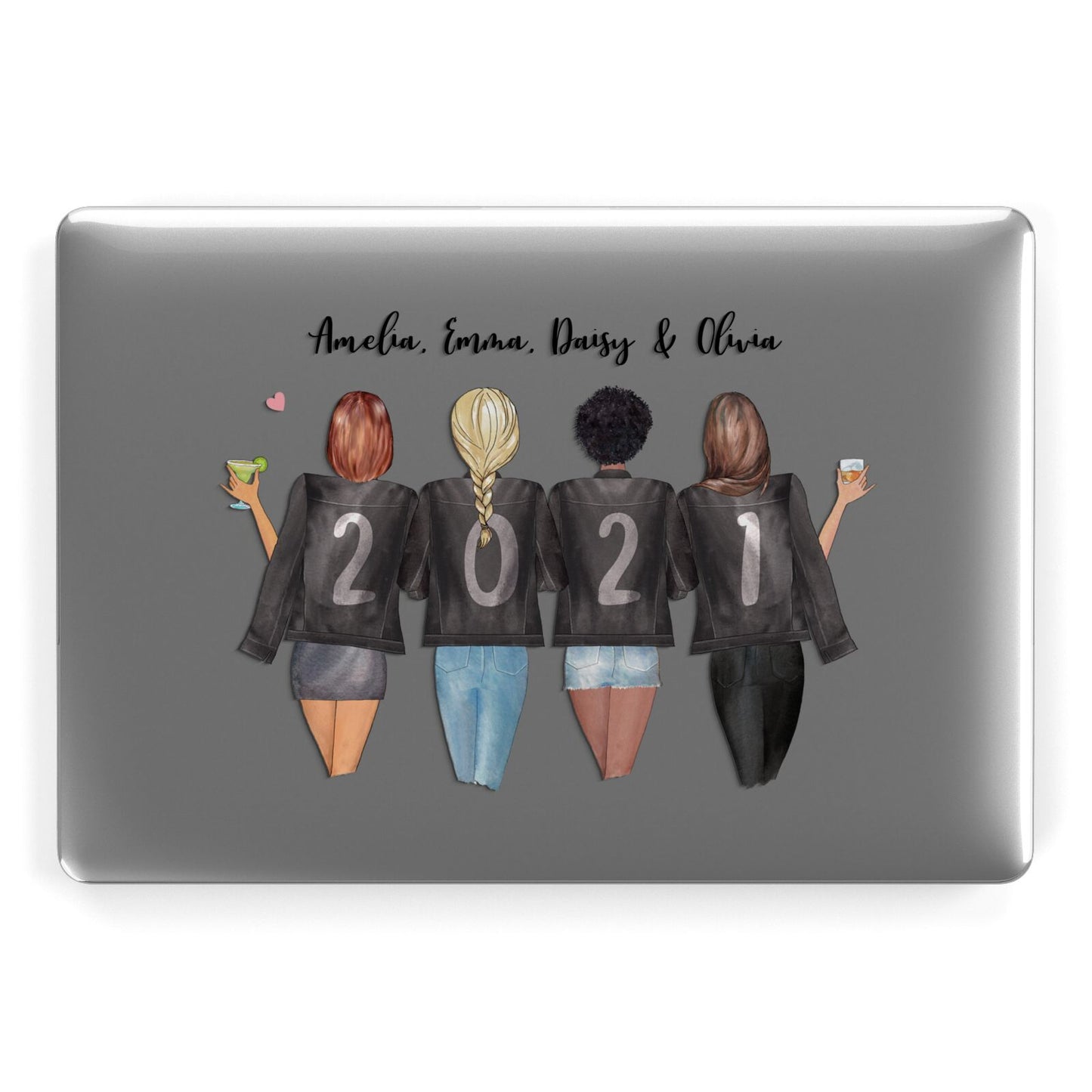 4 Best Friends with Names Apple MacBook Case