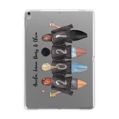 4 Best Friends with Names Apple iPad Silver Case