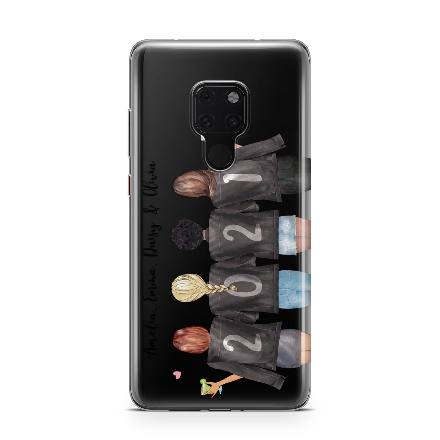 4 Best Friends with Names Huawei Mate 20 Phone Case