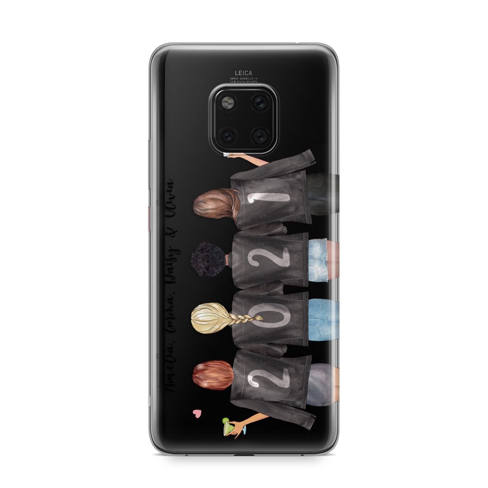 4 Best Friends with Names Huawei Mate 20 Pro Phone Case