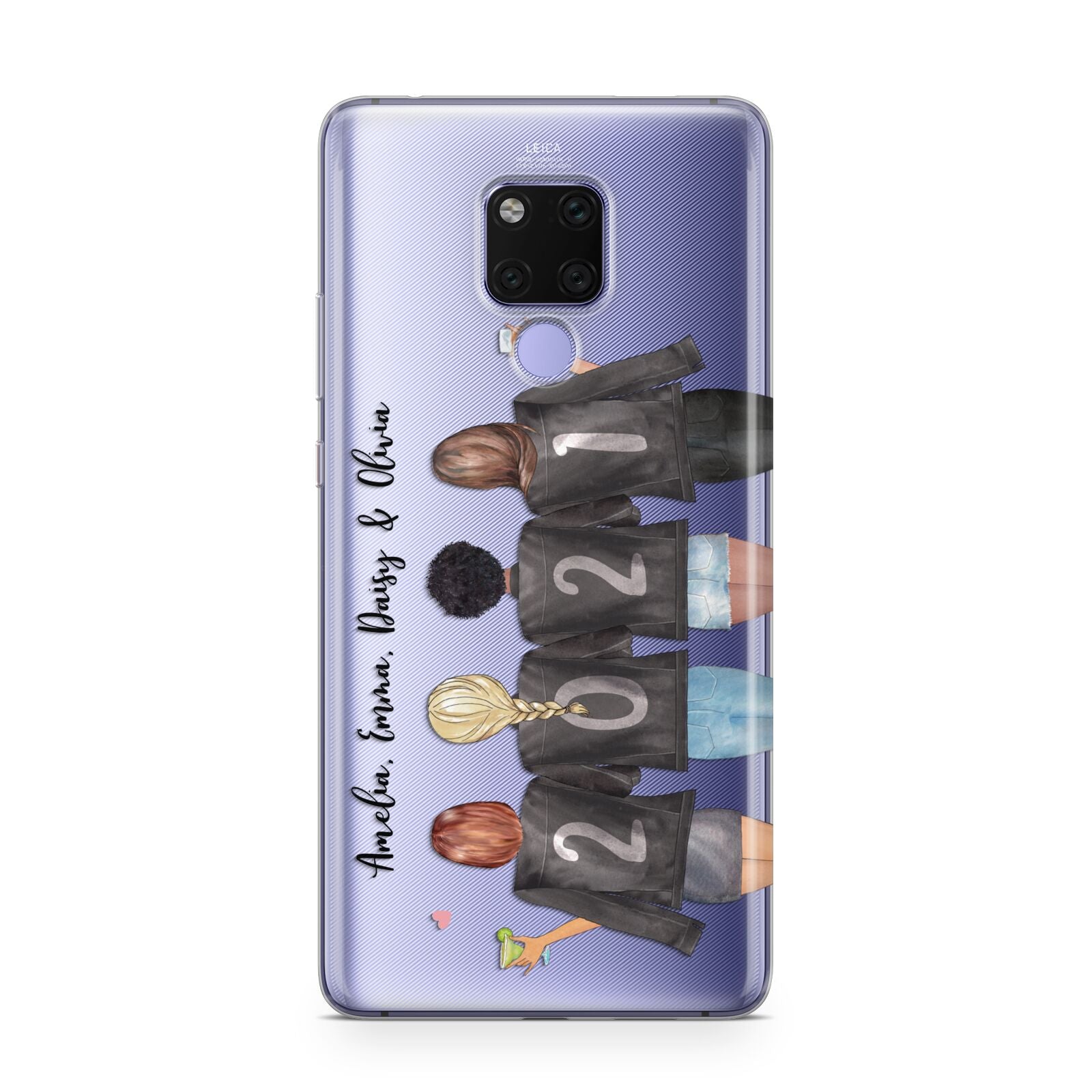 4 Best Friends with Names Huawei Mate 20X Phone Case