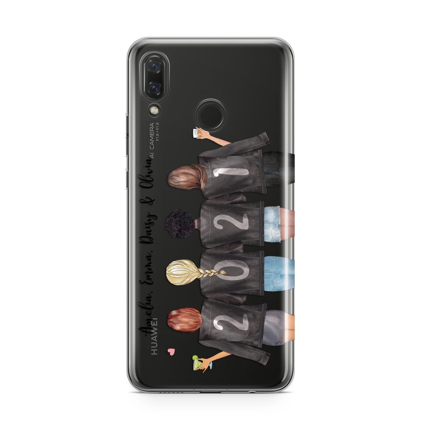 4 Best Friends with Names Huawei Nova 3 Phone Case