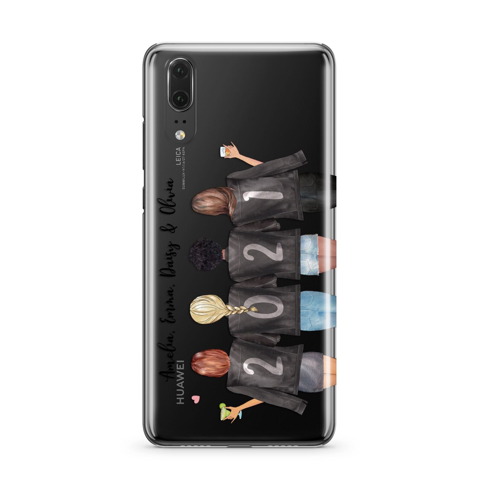 4 Best Friends with Names Huawei P20 Phone Case