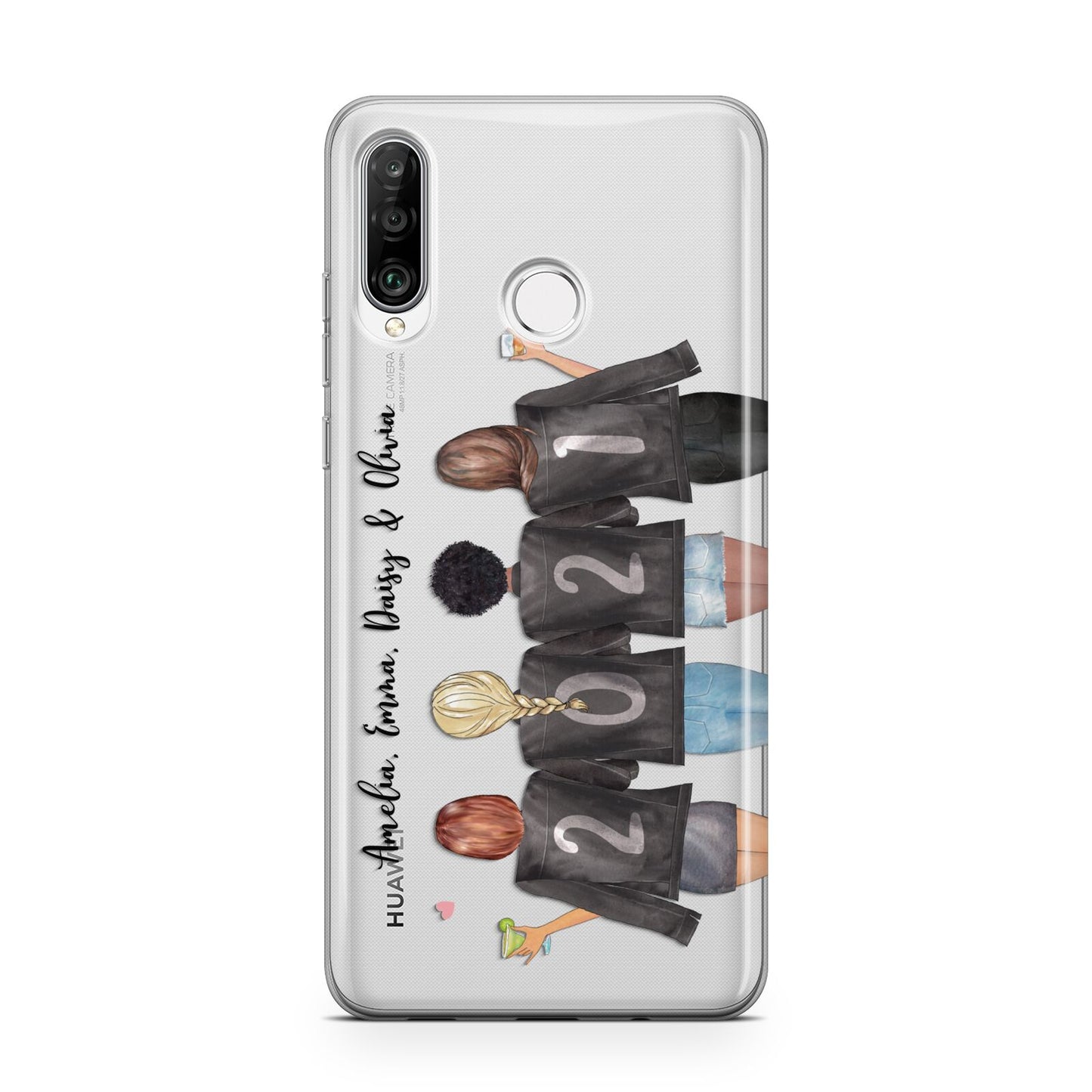 4 Best Friends with Names Huawei P30 Lite Phone Case