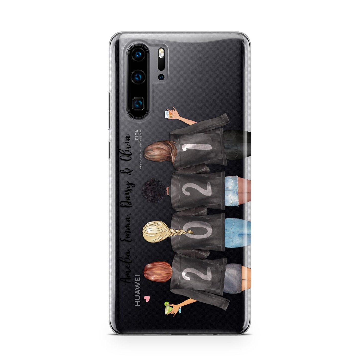 4 Best Friends with Names Huawei P30 Pro Phone Case