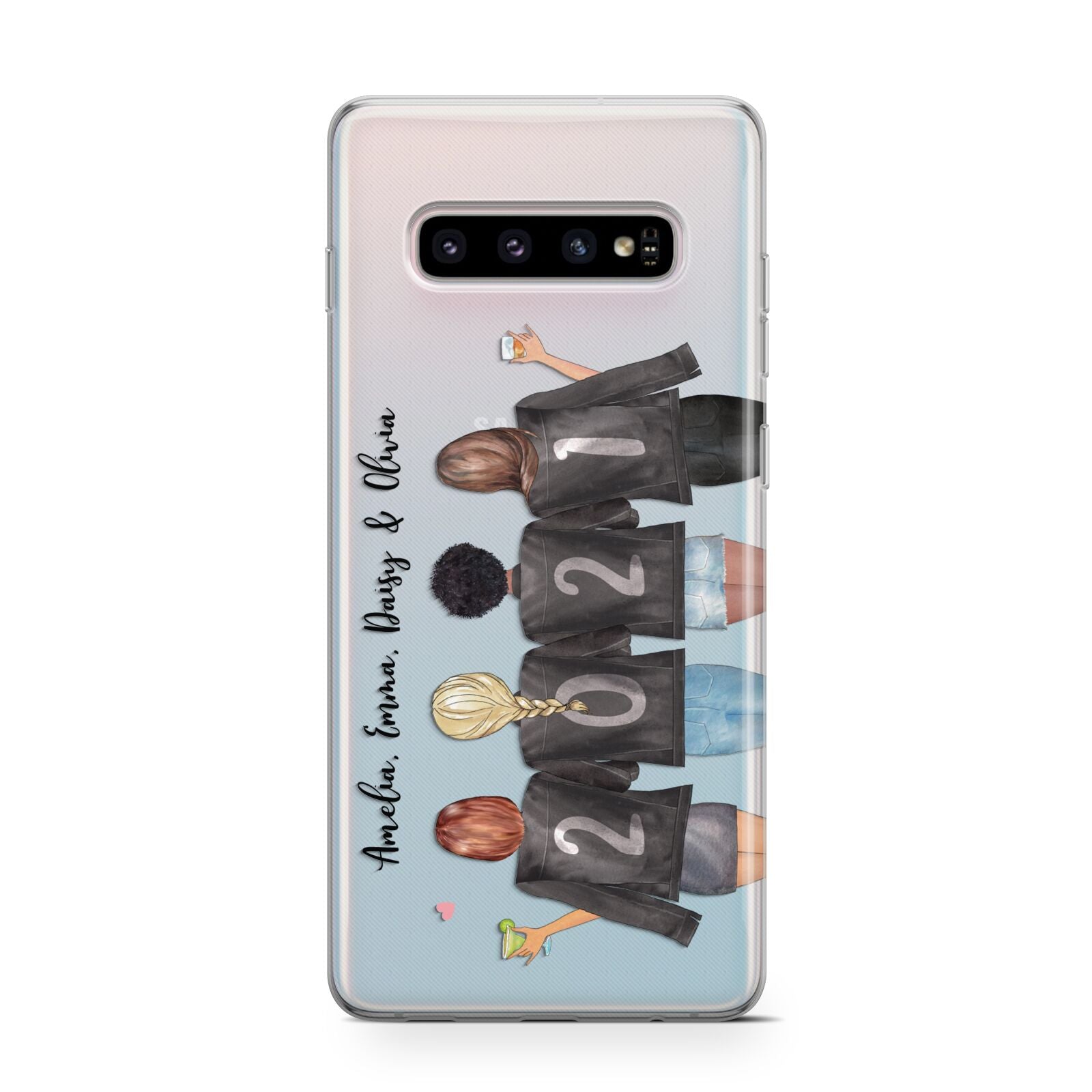 4 Best Friends with Names Protective Samsung Galaxy Case