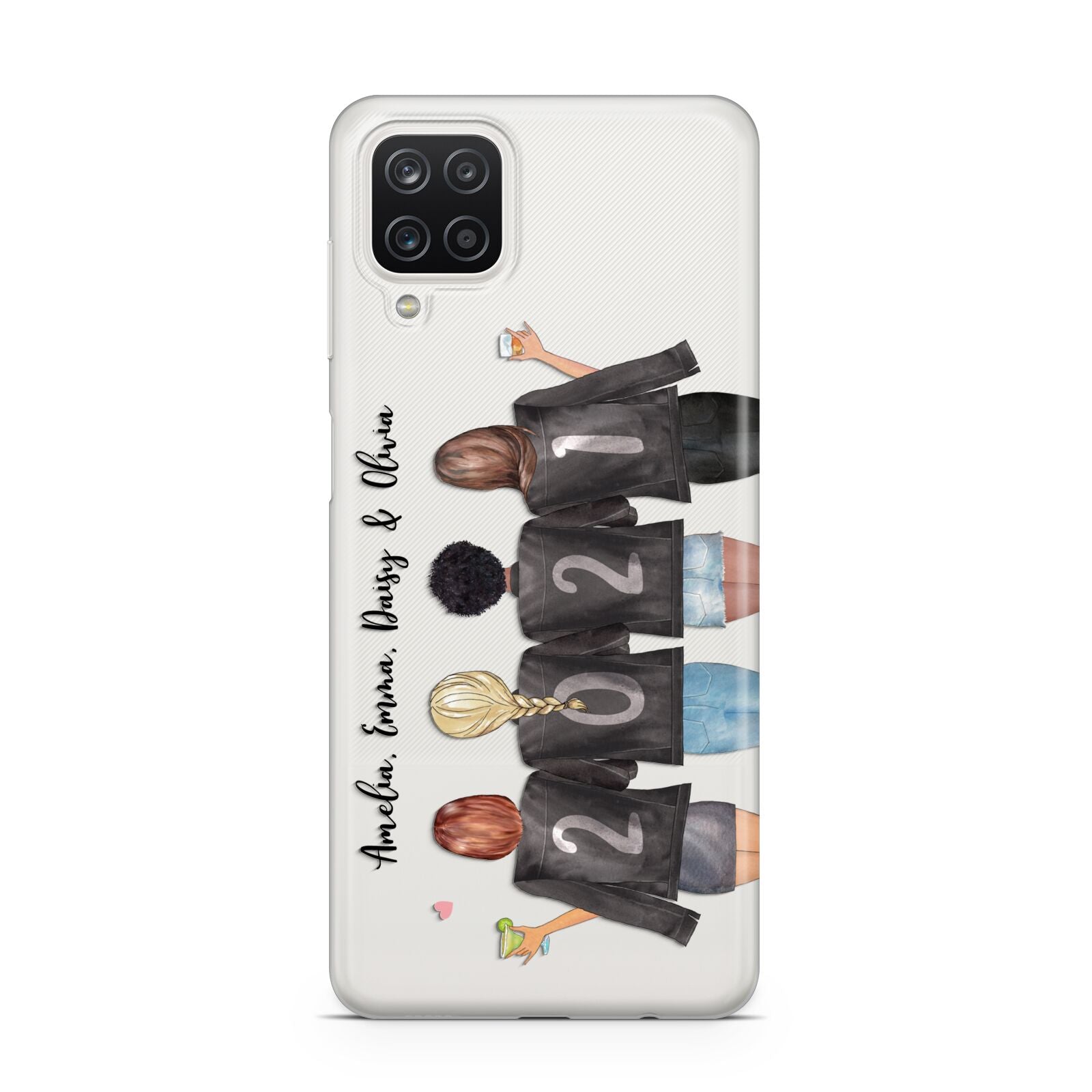 4 Best Friends with Names Samsung A12 Case