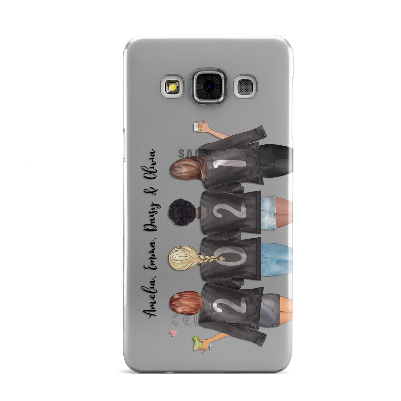 4 Best Friends with Names Samsung Galaxy A3 Case